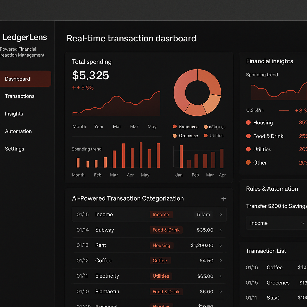 LedgerLens — AI Transaction Intelligence & Financial Automation Platform